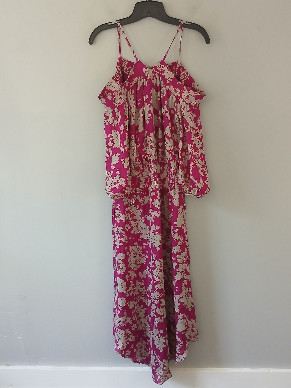 Ramy Brook Woman's Size Small Blouson Floral Cold Shoulder Maxi Dress 100% Silk